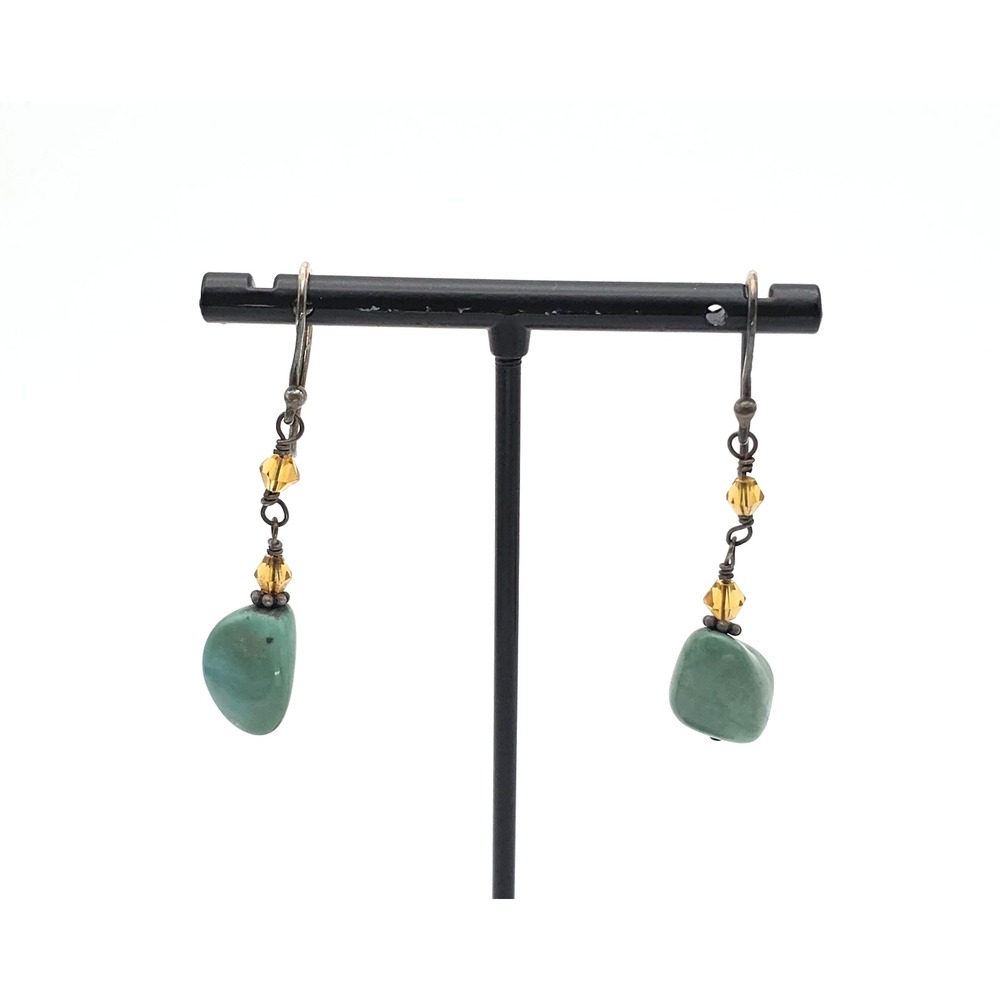 Vintage SILPADA Turquoise Earrings Crystals 925 Sterling Silver‎ Dangle Drop